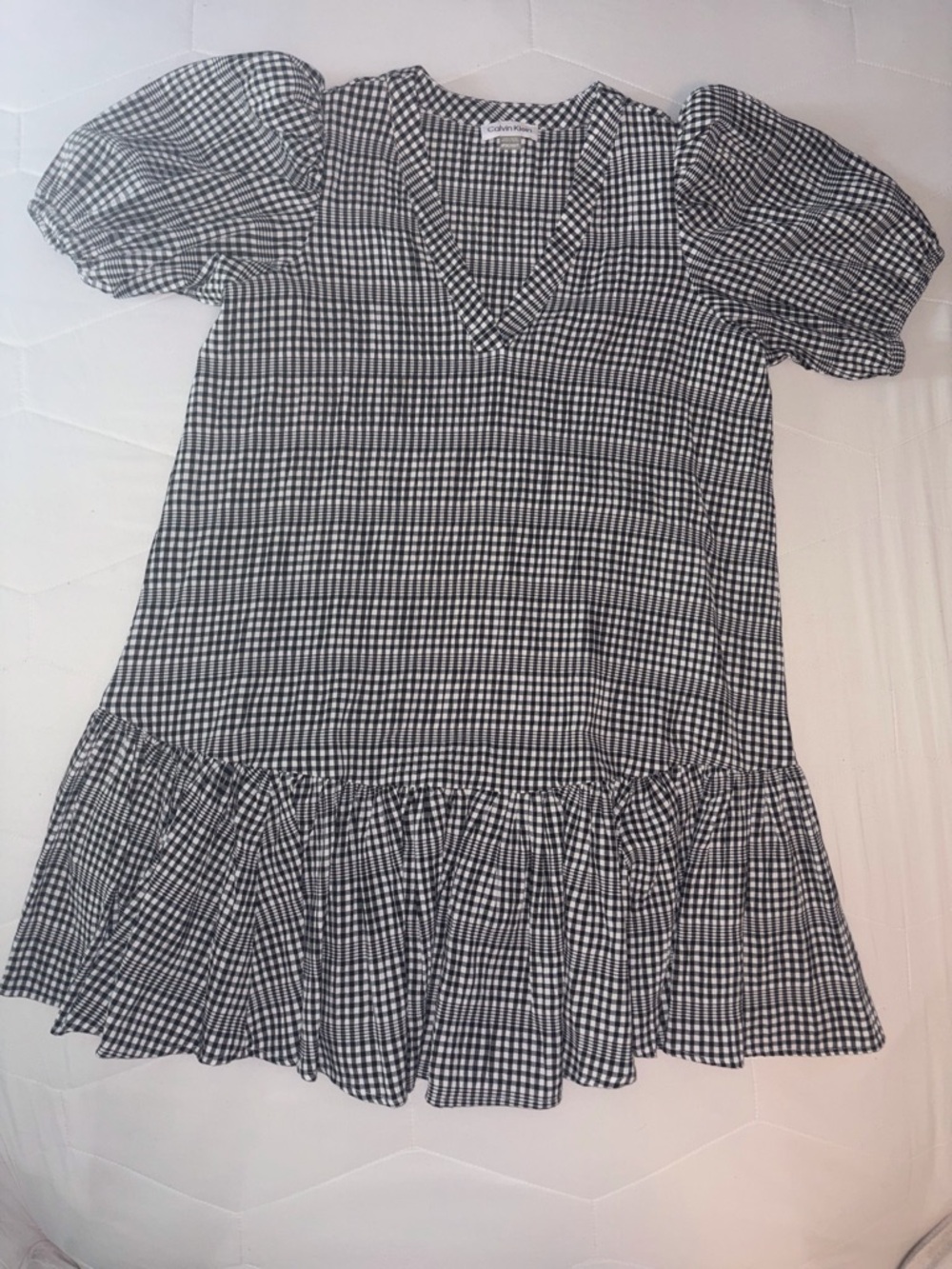 Calvin Klein Black and White Gingham Top